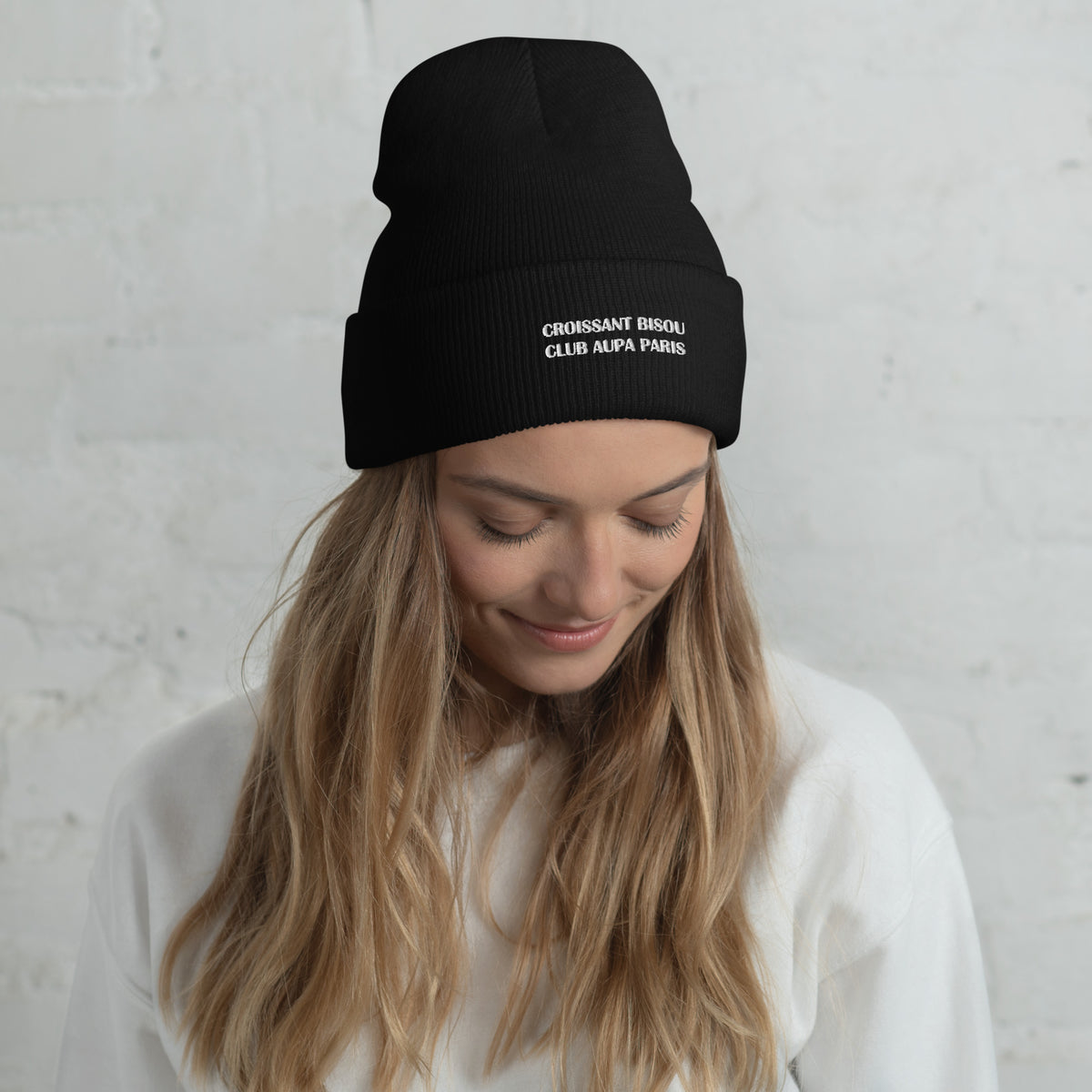 SLAY cuffed beanie - black