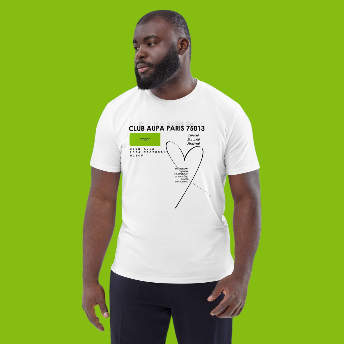 BRAT tee - white / gris nardo