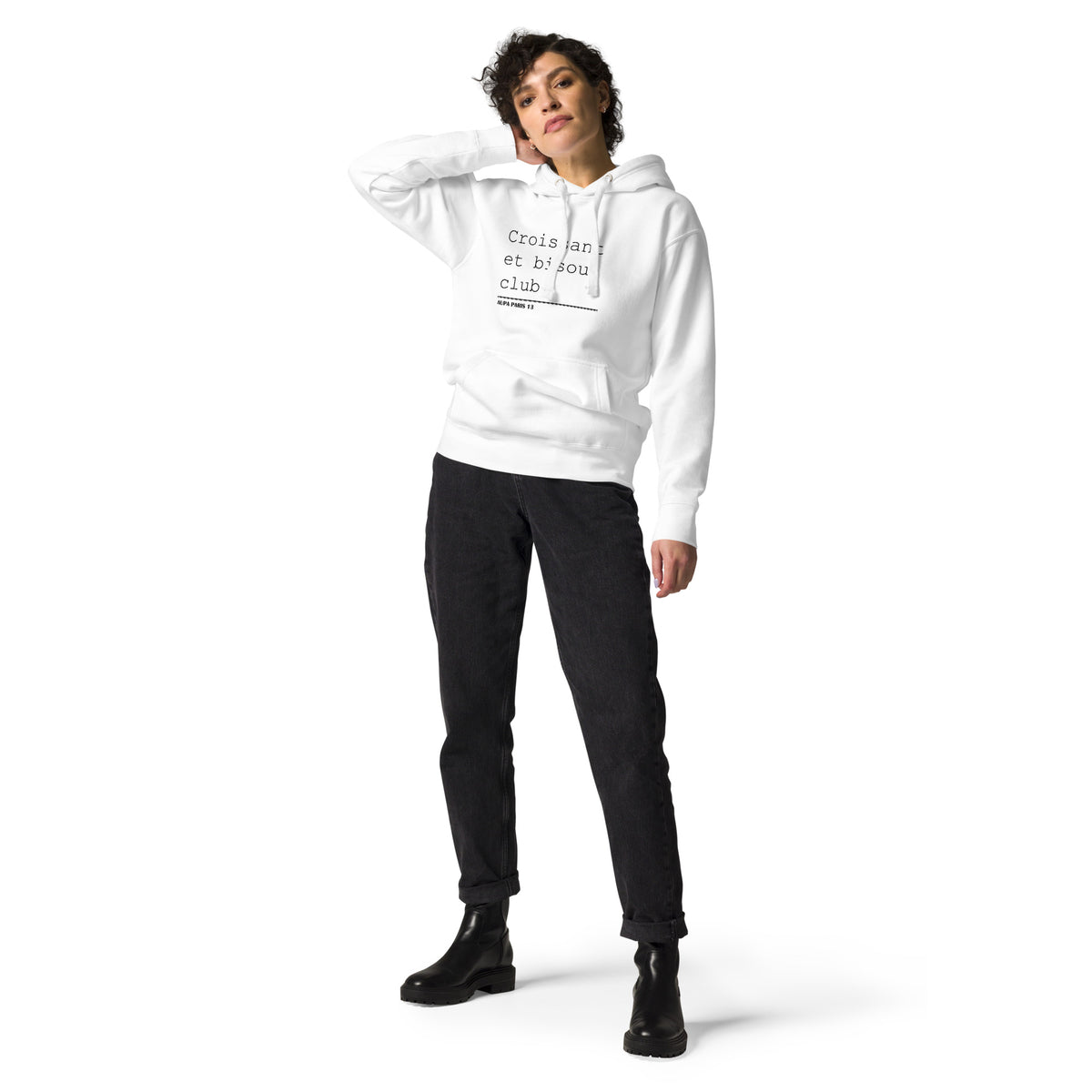 BISOU CLUB COURRIER hoodie - white / (meredith) grey